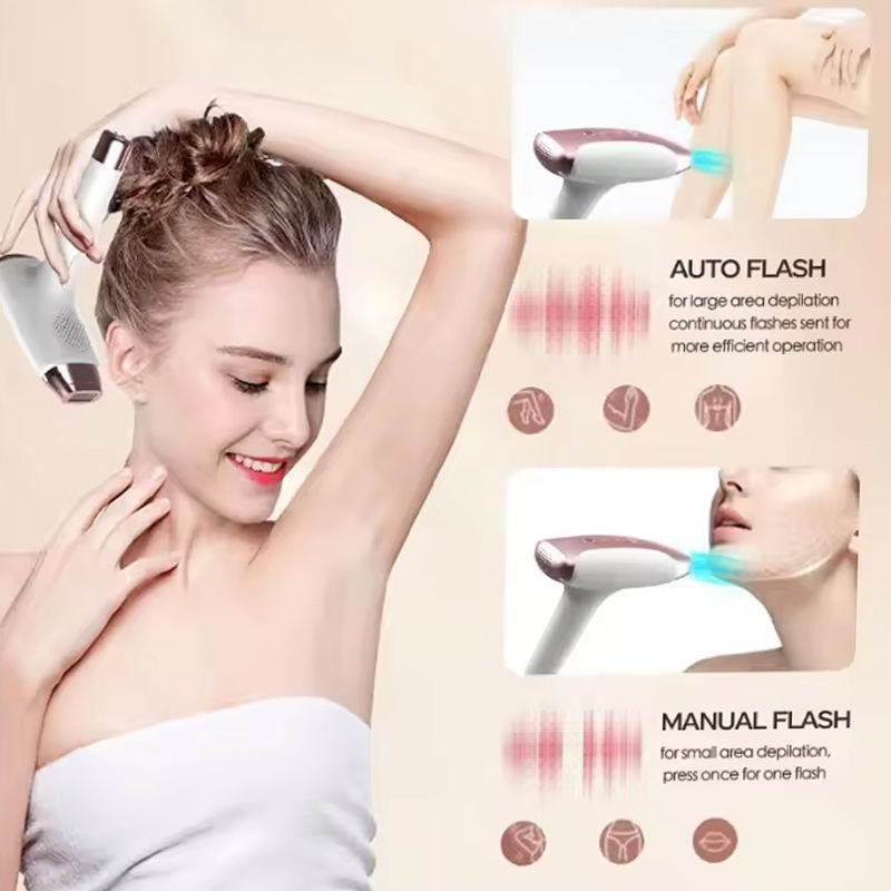 PAKISS Rechargeable Wireless IPL Hair Reduction Device with Interchangeable Acne Care and Skin Revitalization Heads