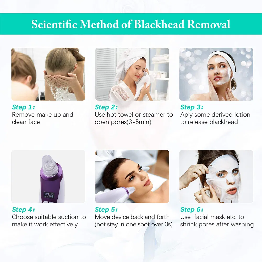Pore Cleaning Vacuum Blackhead Remover Suction with LCD Display