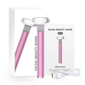 Red Light Therapy Facial Wand 6-In-1 LED Photon 650nm Boost Collagen Smart Touch High Frequency Vibration Anti Aging Lift