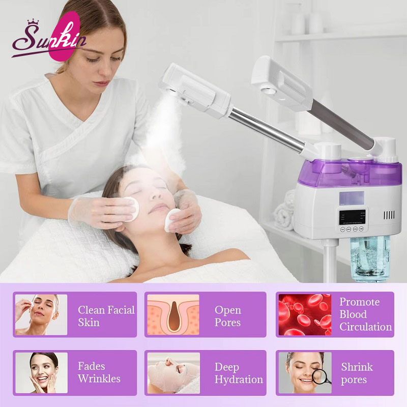 High Quality Double Tube Hot and Cold Spray Machine Professional Salon Face Steamer Skin Hydration Spa Equipment