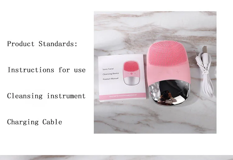 Waterproof Face Brush Sonic Vibration Electric Silicone Facial Cleansing Brush for Deep Cleaning