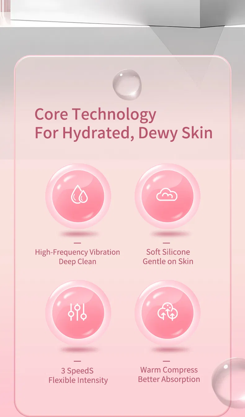 Facial Massager Face Cleaning Brush Skin Scrubber Silicone Electric Facial Cleansing Brush Waterproof Ipx7 with CE