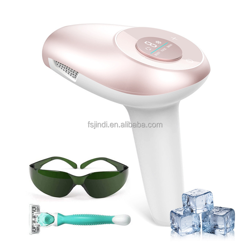 Rose Gold Fast Flash Cooling IPL Hair Removal IPL Machine Nearly Painless Hair Shaver Epilator With Two Heads Sapphire Cold Skin