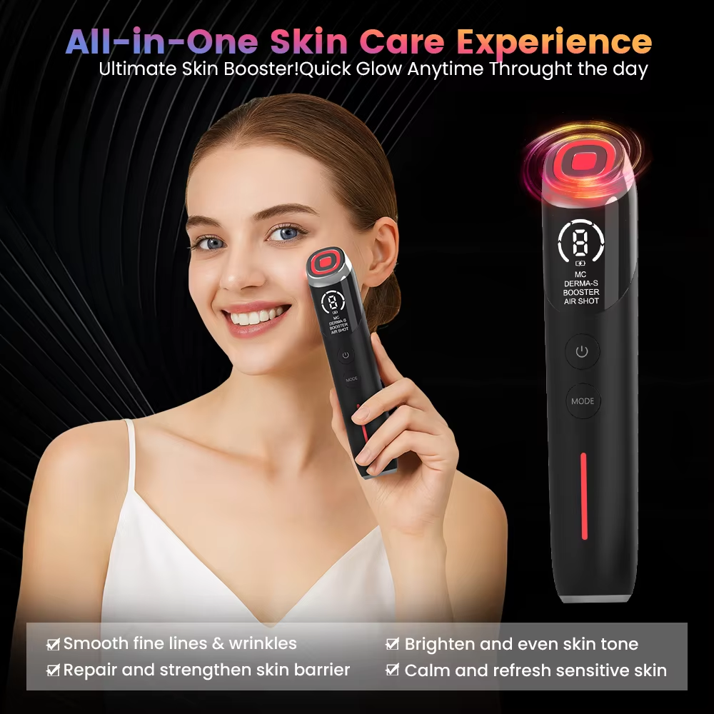 OEM 6 In 1 Age Booster Skin Care Facial Wand Glow Booster Beauty Device Skin Care Tools Anti Aging Microcurrent Lift Face Care