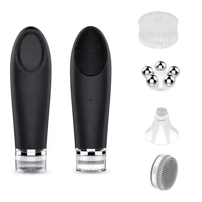 3 in 1 Face Heating Massage High Frequency Vibration Deep Cleansing Brush Electric Skin Rejuvenation Face Cleaning Brush