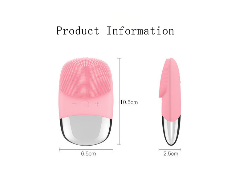 Waterproof Face Brush Sonic Vibration Electric Silicone Facial Cleansing Brush for Deep Cleaning