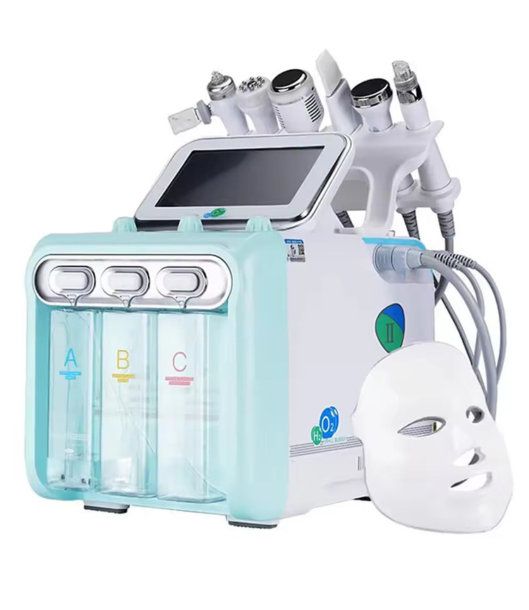 6 in 1 Hydro Microdermabrasion Machine with Bubble Cleaner Pen for Professional Salon Deep Pore Cleansing