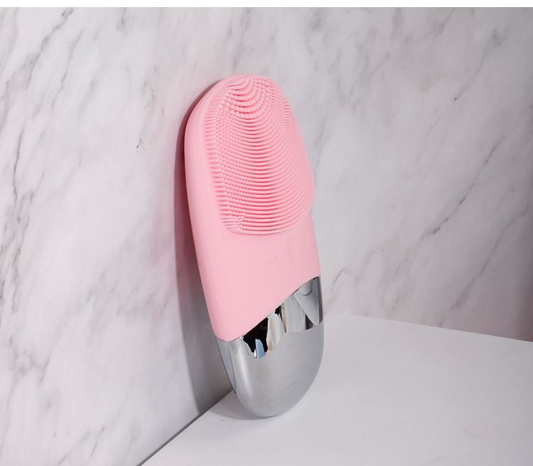 Waterproof Face Brush Sonic Vibration Electric Silicone Facial Cleansing Brush for Deep Cleaning