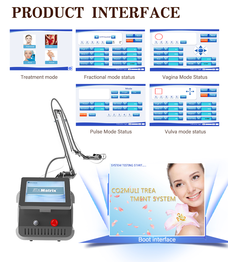 CE TGA Approved Medical RF Fractional CO2 Laser Machine Q-Switched 12.1" LCD Desktop Portable Skin Renewal Vagina Shaping Beauty