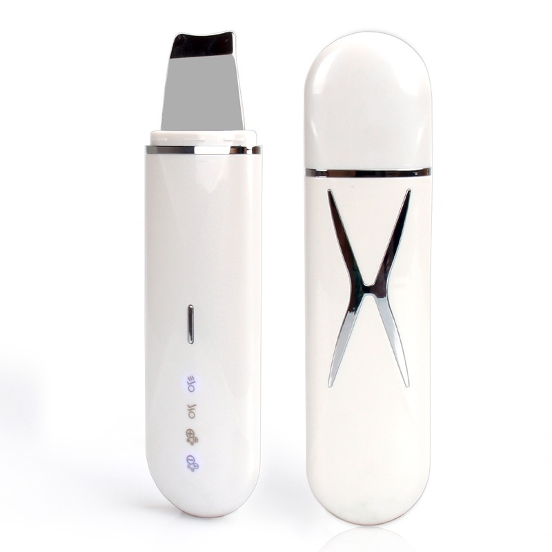 Portable Skin Care Blackhead Remover Exfoliator Spatulas Facial Pore Cleaner Machine Ultrasonic Ion Skin Peeling Scrubber