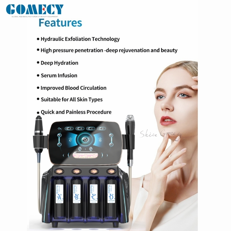 D65 2in 1 Vacuum Blackhead Remover Skin Rejuvenation Skin Scrubber Water Facial Oxygen Jet Desktop Bubble Machine
