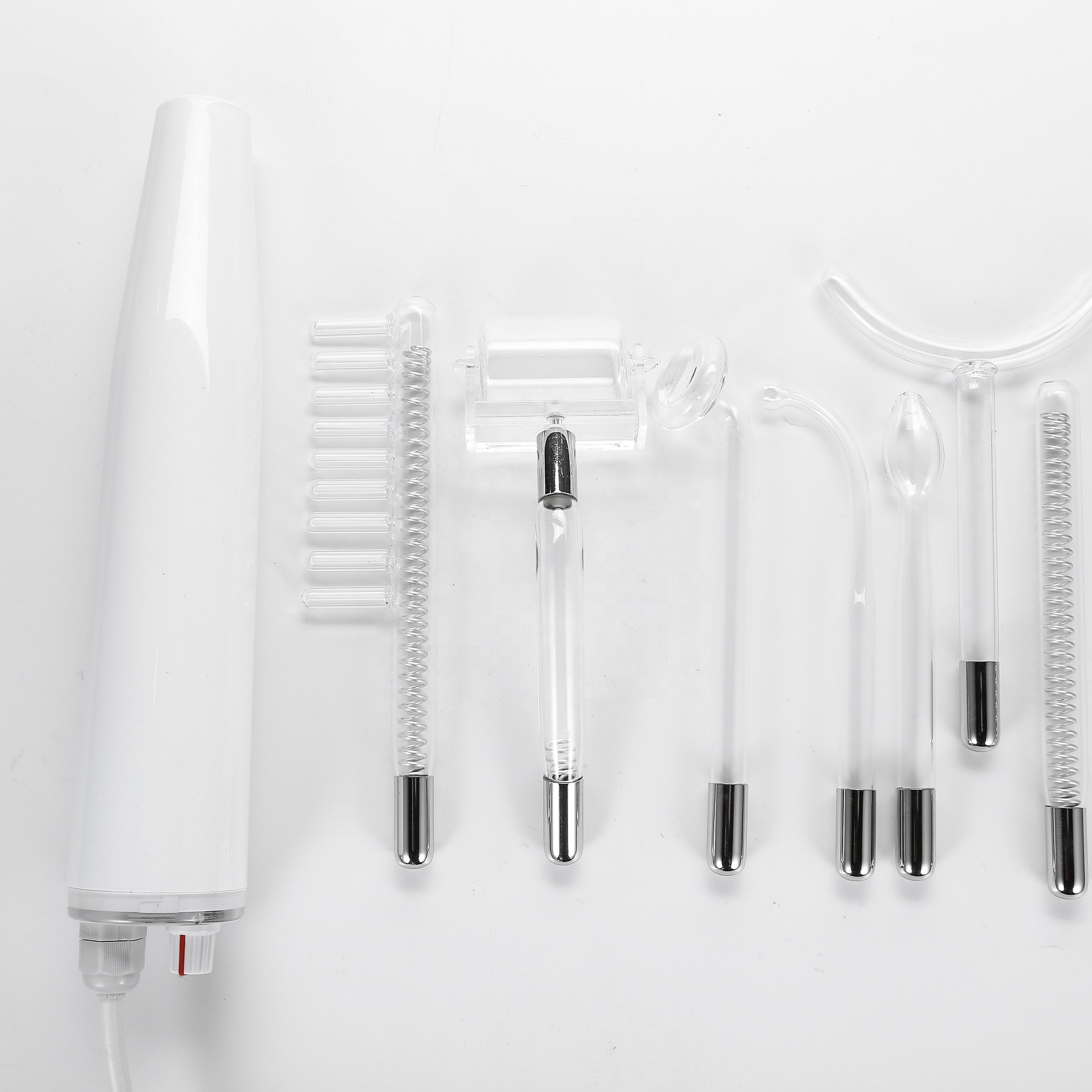 2022 Newest 7 Pipes Electrodes DZ-8050 Hand Held High Frequency Acne Removal Ozone Therapy Darsonsal Violet High Frequency Wand