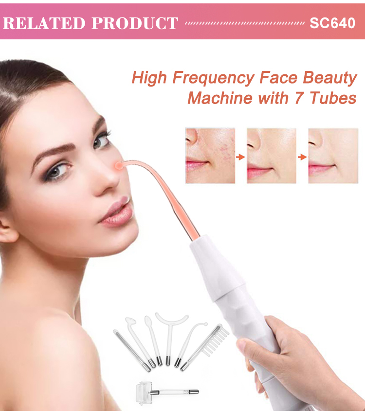 Customized logo High Frequency Wand logo Violet Ray Wand High Frequency Portable Face Probe