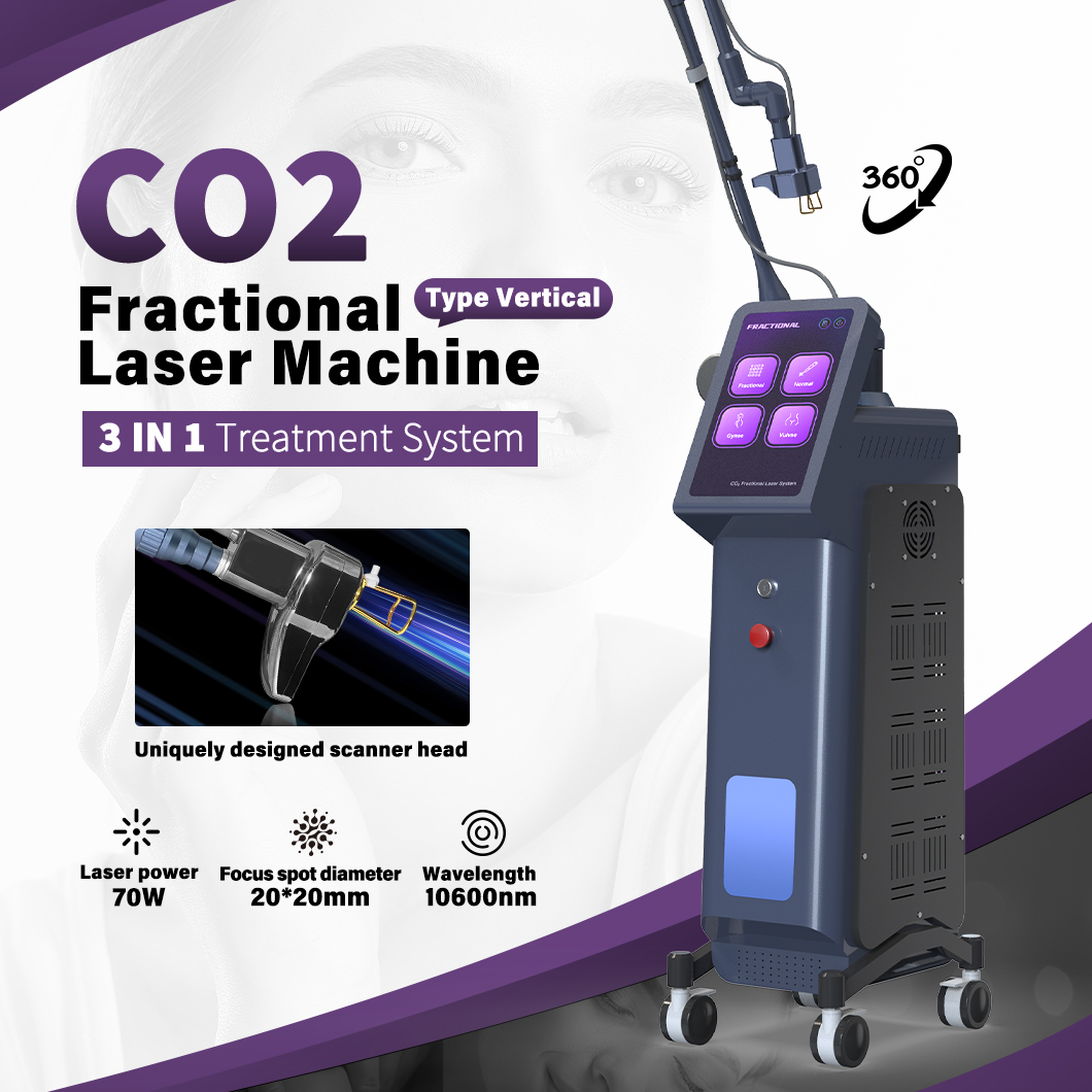 OEM 70W Fractional CO2 Laser Beauty Machine Supplier Professional 10600nm Skin Resurfacing RF Tube CO2 Fractional Laser Machine
