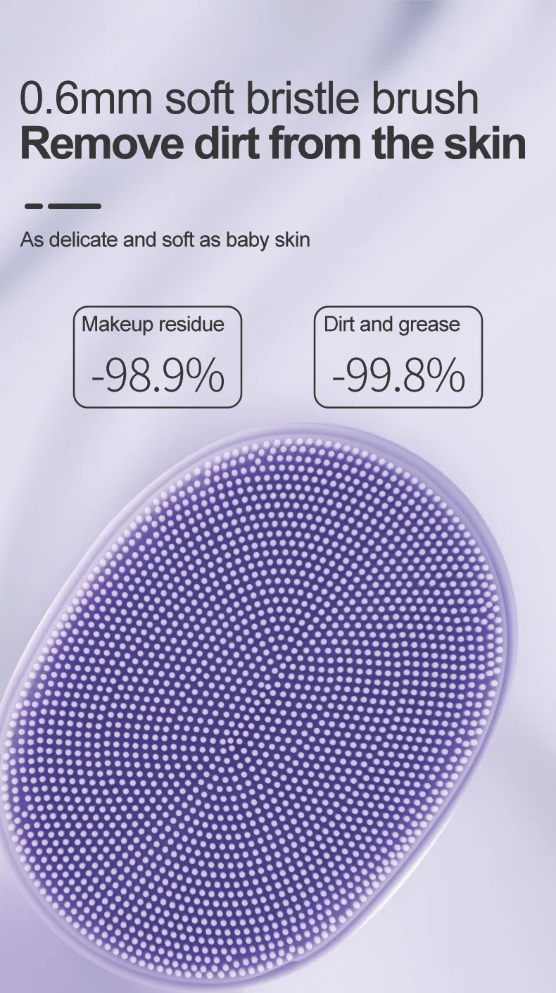 Professional Electric Face Cleansing Device Brush for Home Use Facial Cleaning Brush Silicone Face Scrubber Wash Brush Warm Function Facial Cleaning System