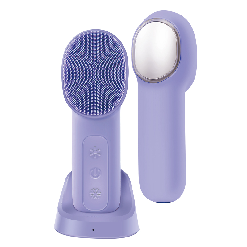 Professional Electric Face Cleansing Device Brush for Home Use Facial Cleaning Brush Silicone Face Scrubber Wash Brush Warm Function Facial Cleaning System