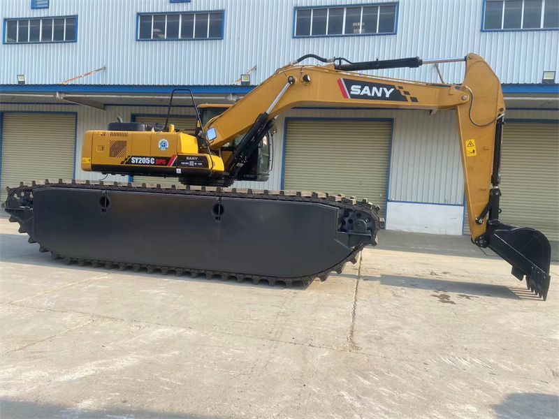 Best Price Long Reach Land and Water Excavator with Floating Tank Pontoon Tracks Mini River
