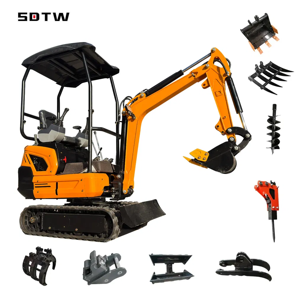 Fast Shipping Brand New Small Excavator 1 Ton 1.2ton 1.5 Ton Energy Efficient Mini Crawler Excavator with Hydraulic Thumb