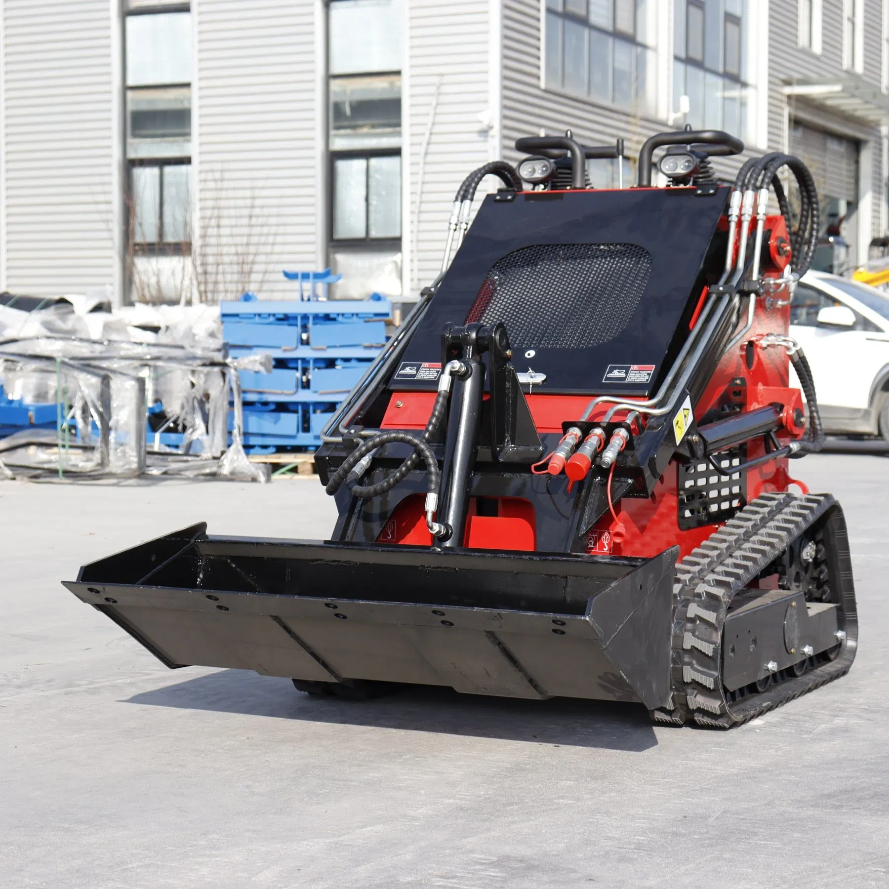 Factory Price CE EPA Cheap Small Diesel Tracked Skid Steer Attachments Snow Blower Electric Mini Skid Steer Loader