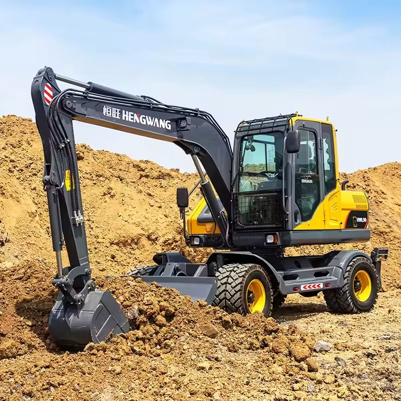High Quality Construction Machine EPA Mobile Excavator Mini Garden Long Reach Bucket 4X4 Wheel Excavator