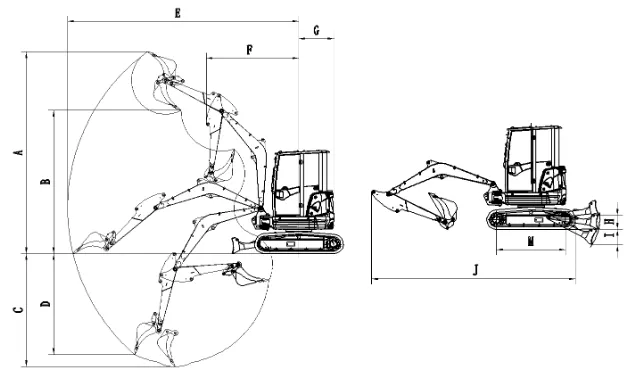 Excavator Specs Diagram