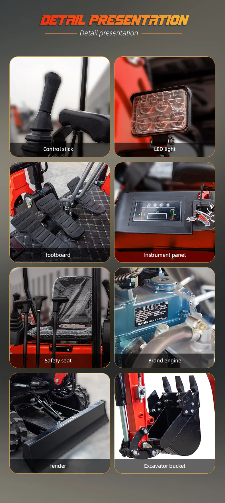 Diesel Electric Hydraulic Mini Small Micro Crawler Excavators