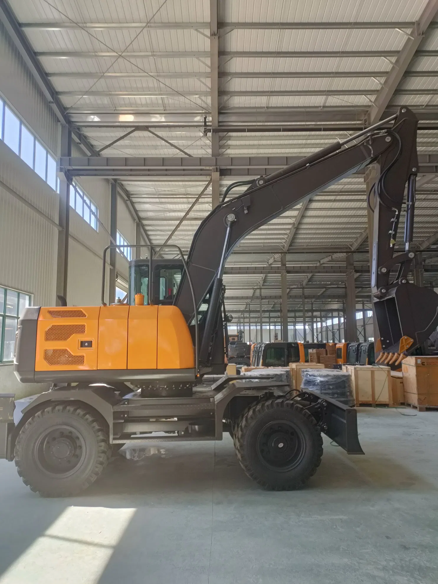 China Manufacturer Construction Wheeled Excavator 7 8 9 Ton Four-Wheel Drive Mini Backhoe Wheel Excavator Machinery