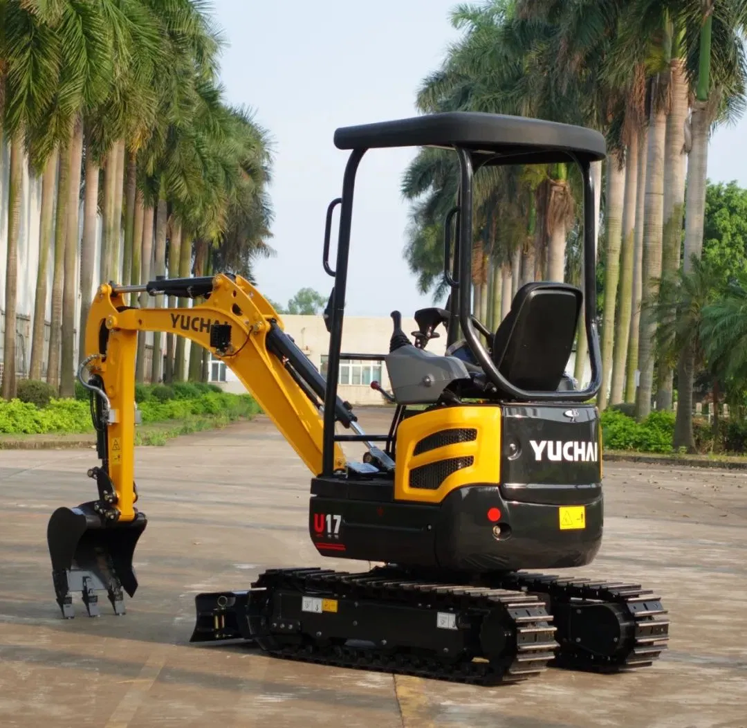 Yuchai U17 Zero Swing Tail Mini Excavator for Landscaping Work with Japan Kubota Engine and Low Fuel Consumption