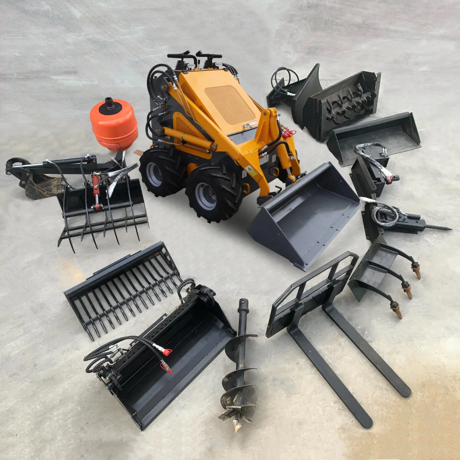 Free Shipping Mini Skid Steer Loader Operating Weight 380kg 480kg 23HP 27HP Mini Tracked Skid Steer Loader with Bucket Attachment for Sale