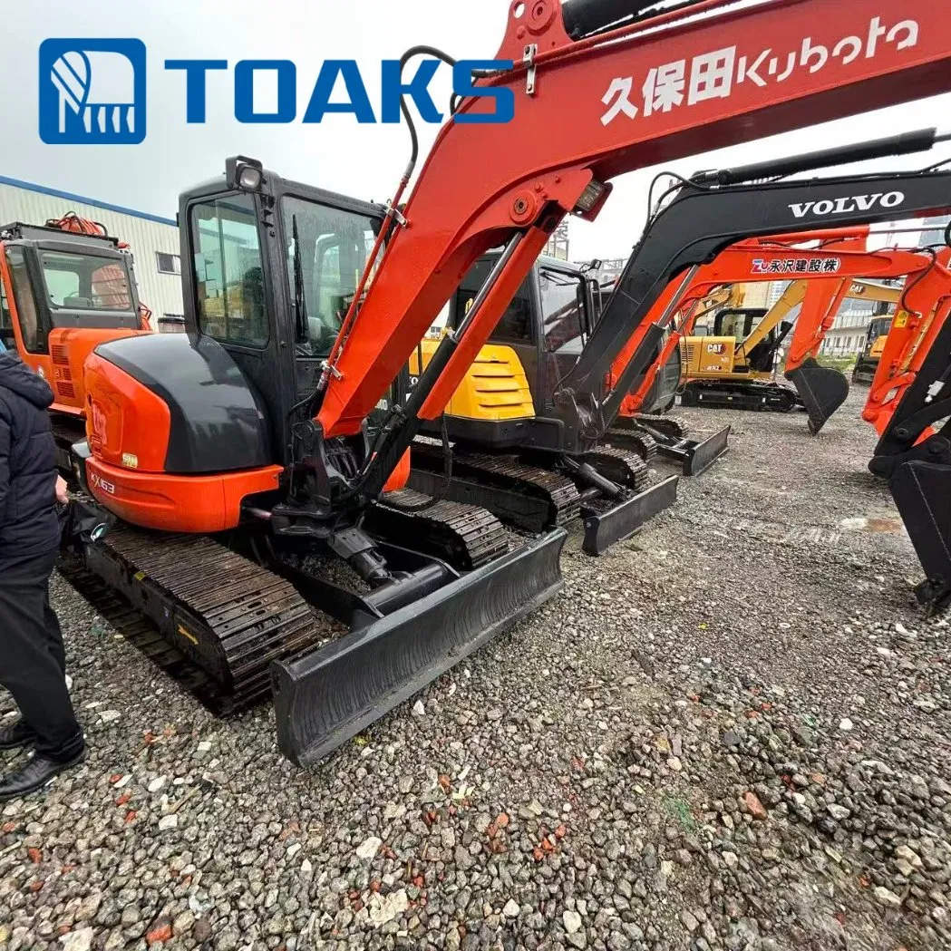 6 Ton Mini Kubota Kx165-5 Used Hydraulic Crawler Excavator Kx165 Kx163 Kx183 Kx135 Kubota Engine Digger with Rubber Track