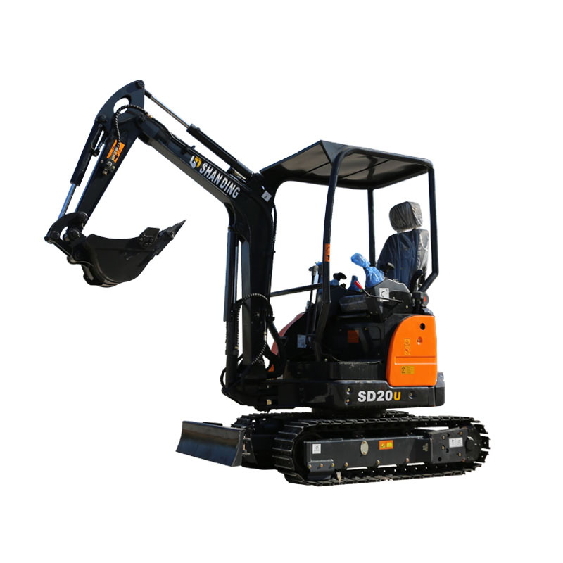 Shanding Factory 2 Ton Retractable Crawler Track and Zero Tail Mini Small Excavator Digger Model SD20u