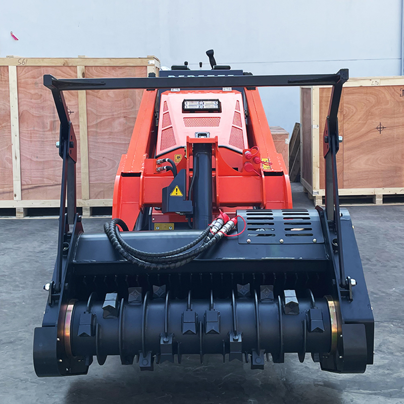Derette V1000 Compact Tracked Loader EPA Certified with Forestry Mulcher for Derette Mini Skid Steer