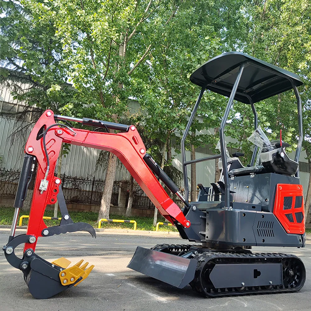1 Ton Mini Excavator with Hydraulic System and Rubber Tracks Zero Tail Swing