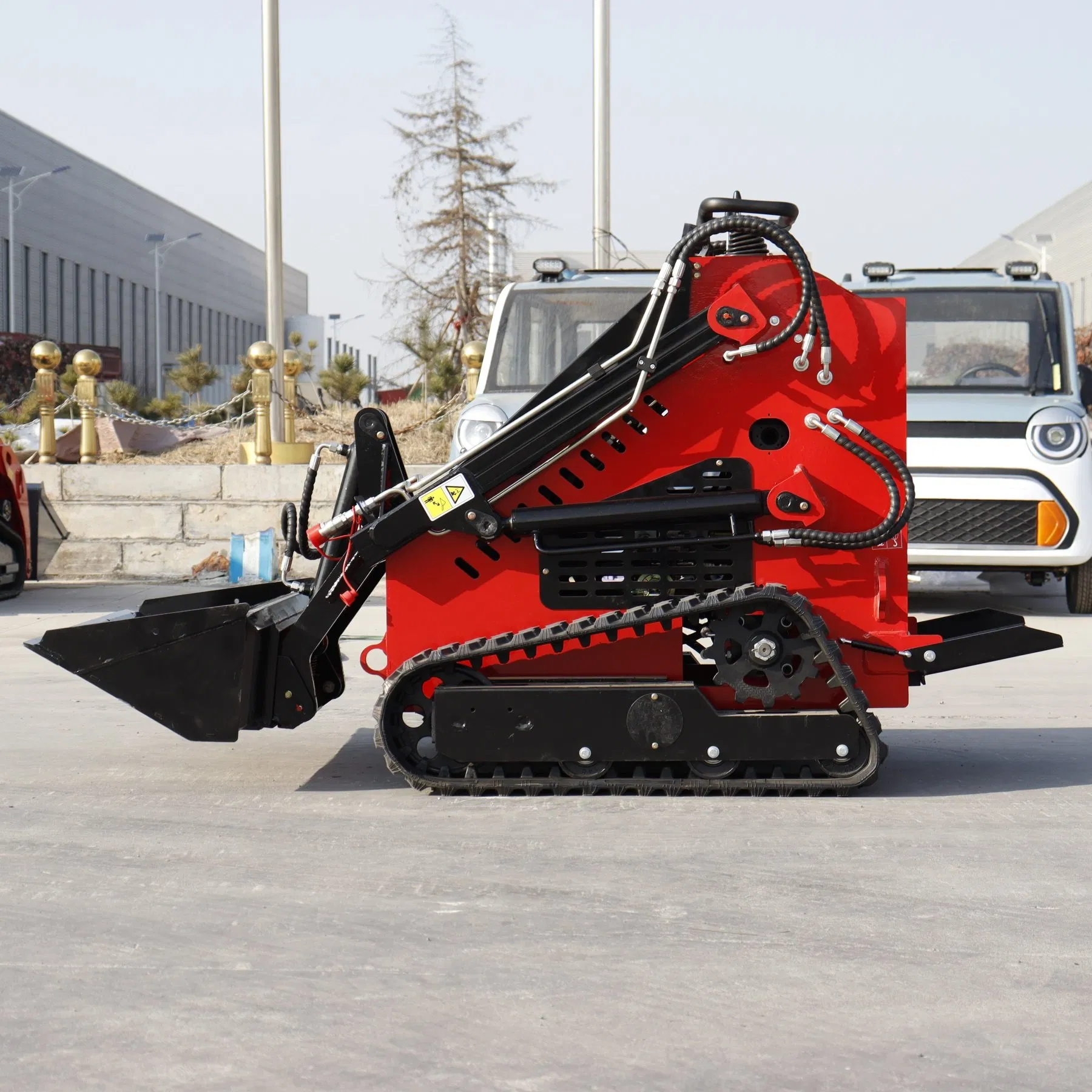 Factory Price CE EPA Cheap Small Diesel Tracked Skid Steer Attachments Snow Blower Electric Mini Skid Steer Loader