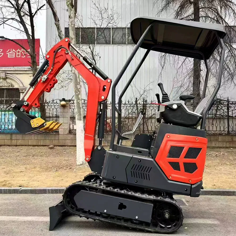 1 Ton Mini Excavator with Hydraulic System and Rubber Tracks Zero Tail Swing