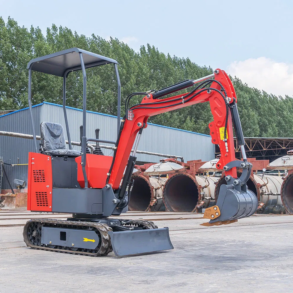 Hy18-20 Mini Excavator Mini Excavator with Retractable Track Boom Swing Canopy
