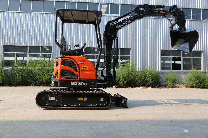 2 Ton Real Zero Tail Mini Excavator Digger Optional Euro 5 EPA Perkins Yanmar Engine Boom Swing Retractable Undercarriage CE Certified SD20u