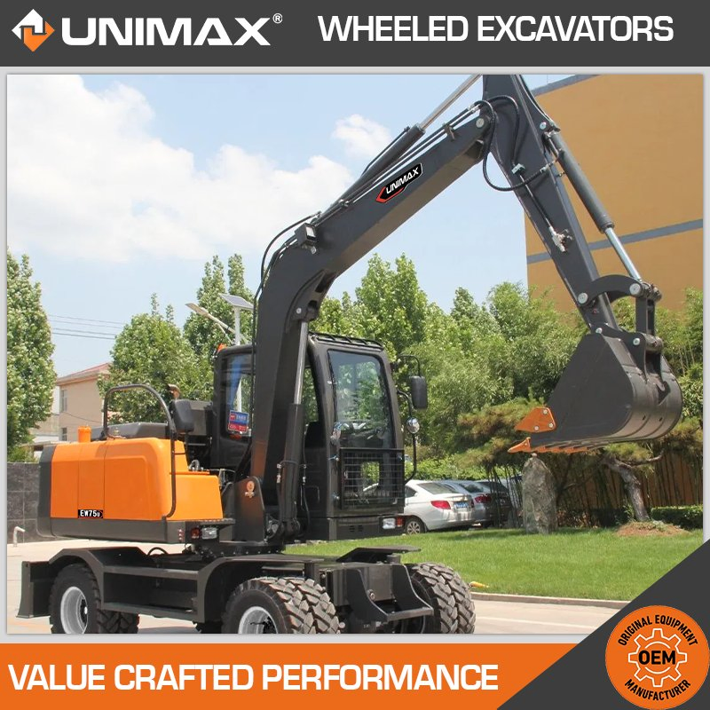 Advanced Hyundai R140W R180W R210W Reliable Wheel Excavator Wheeled Excavators Rubber Tire Excavator Excavator Wheels Mini Excavator on Wheels Tire Excavator