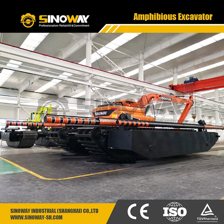 Amphibious Excavator Front View