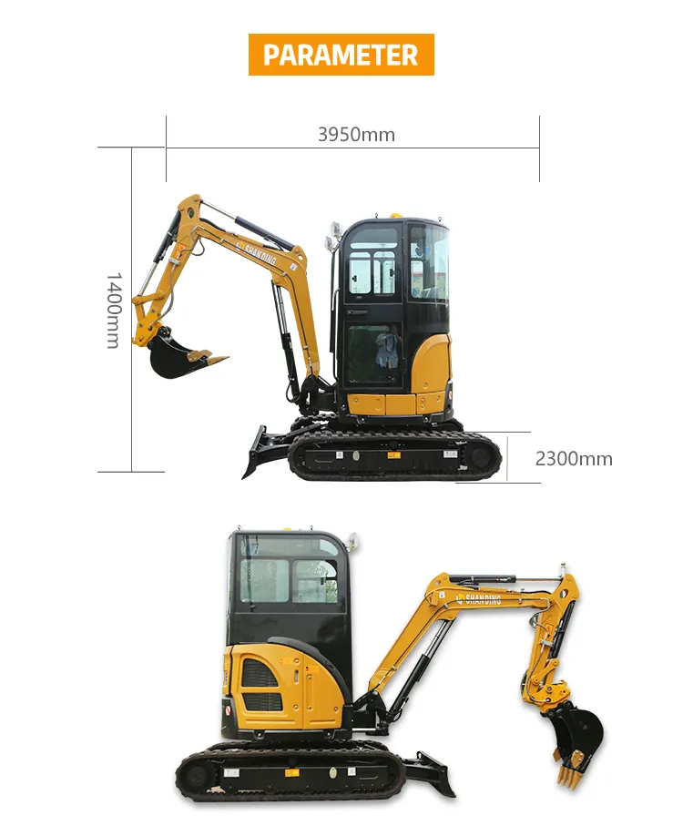 Small Digger 1 Ton Excavator with Cab