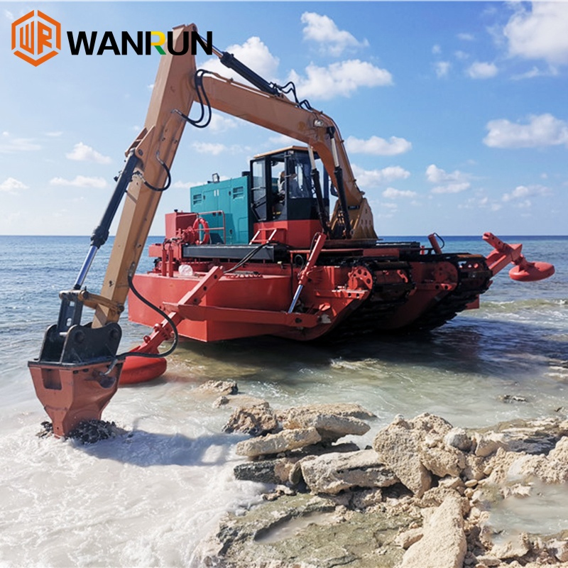Small Mini Amphibious Excavator Swamp Buggy Crawler Excavator Backhoe Excavator for Swamps/Grass Marshes/Rivers/Beaches