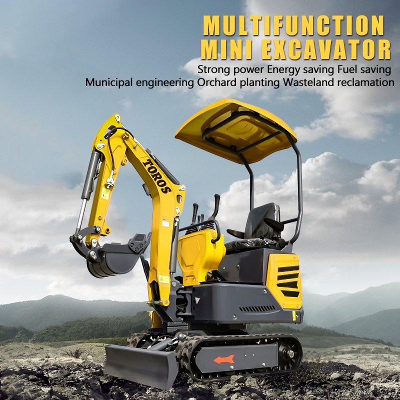 Mini Digger Machine Excavator 1 Ton 1.5 Ton 2 Ton Zero Tail Crawler Excavator with Hydraulic Thumb Bucket