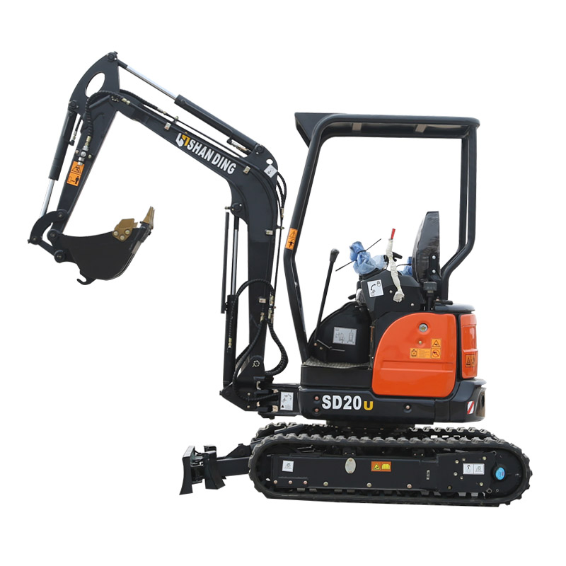Shanding Factory 2 Ton Retractable Crawler Track and Zero Tail Mini Small Excavator Digger Model SD20u