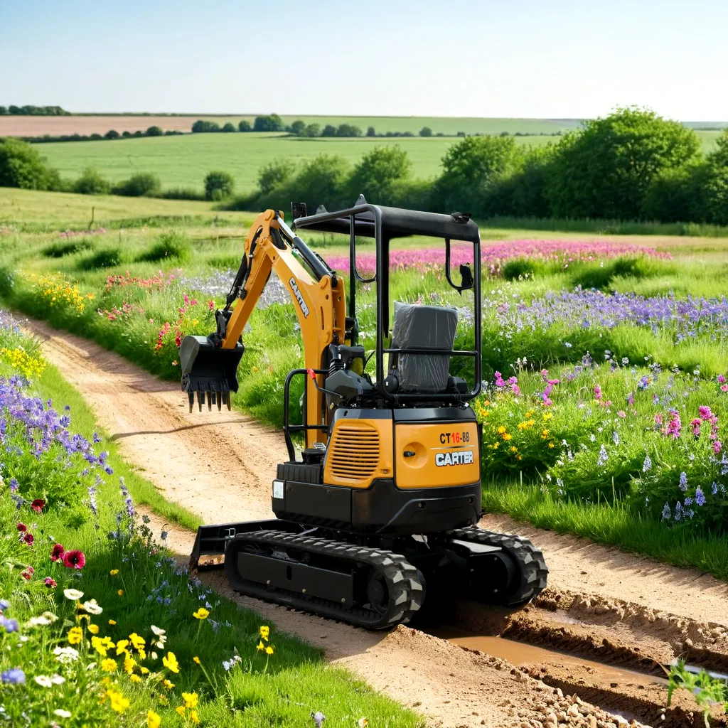 CT16-9b with Retractable Chassis&Rubber Tracks&Swing Boom Mini Excavator