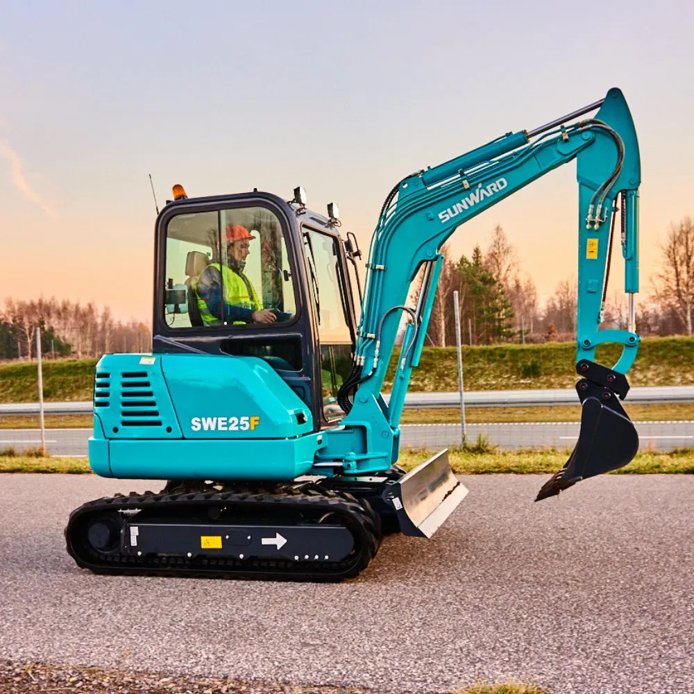 Mini-Pelle Swe25f Compact Excavator Zero-Tail Exceptional Digging Forces of 24 kN Bucket 14 kN Arm Maximum Reach of Over 4.6 Meters 4845 mm Long