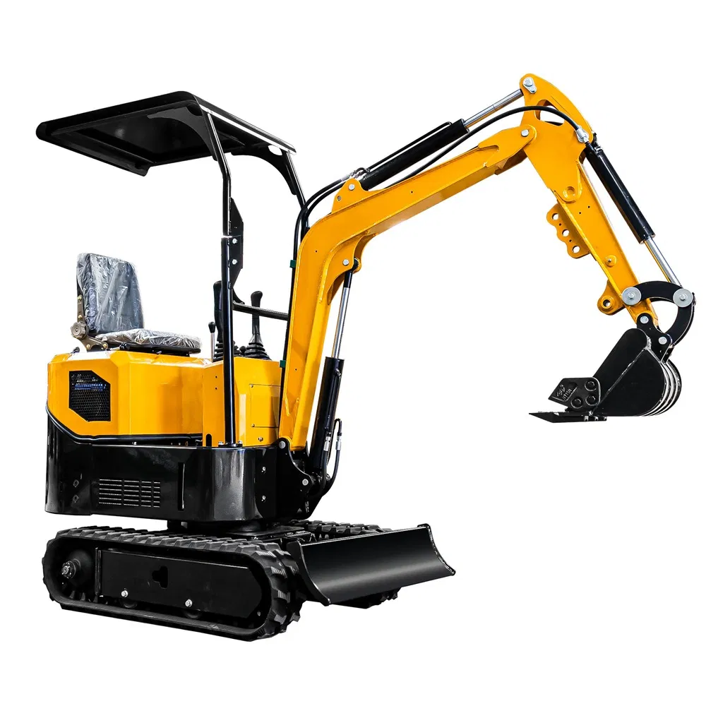 1 Ton Backhoe Bucket Hydraulic Rubber Track Crawler Mini Excavator