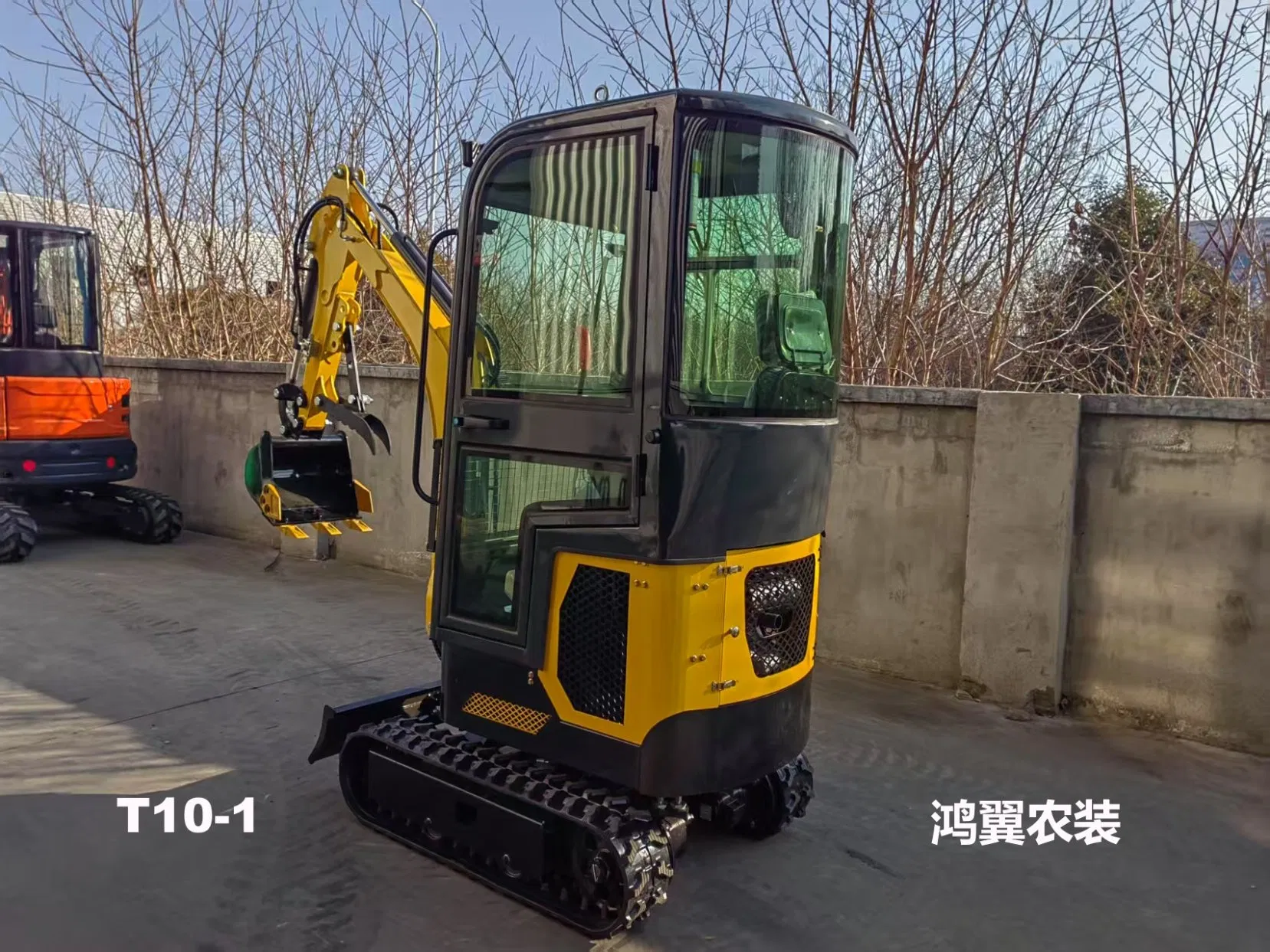 Zero-Tail Swing Farm Mini Excavator with Rubber Tracks for Quarrying and Loading