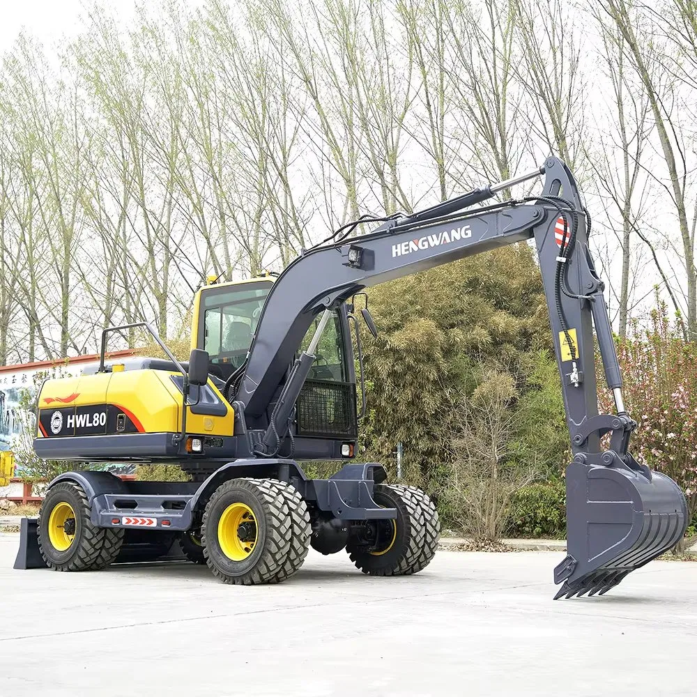 Free Shipping Brands Diesel Wheeled Excavators 4X4 Small Wheel Excavator Mini 8 Ton 9 Ton Long Reach Excavators with Thumb