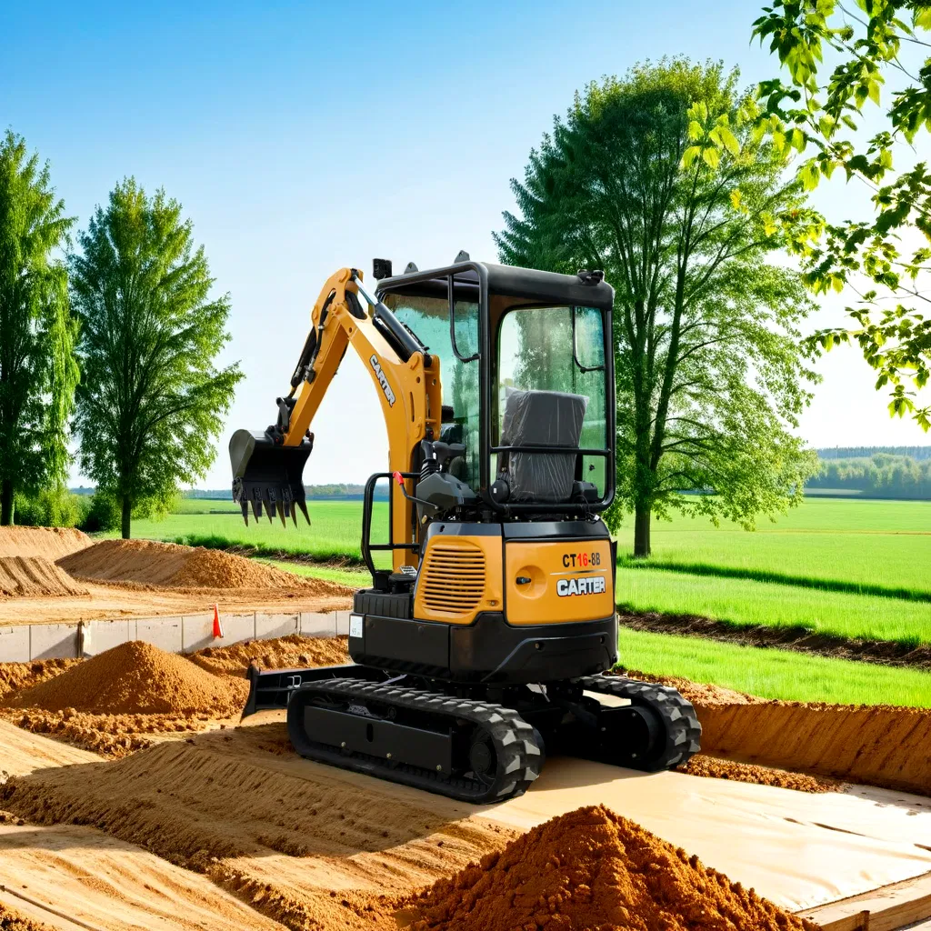 CT16-9b (Zero tail, retractable chassis) Mini Excavator with Rubber Tracks