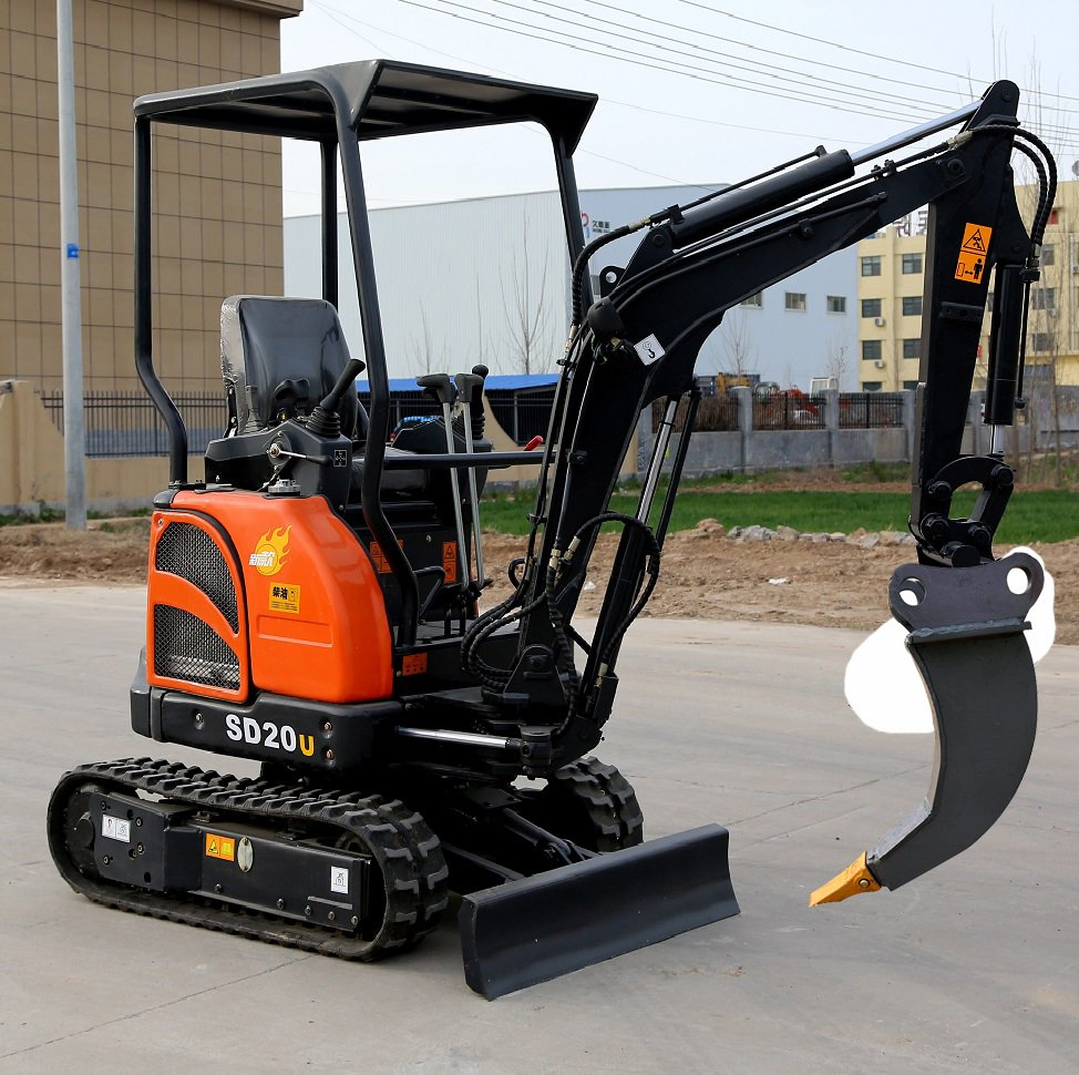 2 Ton Real Zero Tail Mini Excavator Digger Optional Euro 5 EPA Perkins Yanmar Engine Boom Swing Retractable Undercarriage CE Certified SD20u
